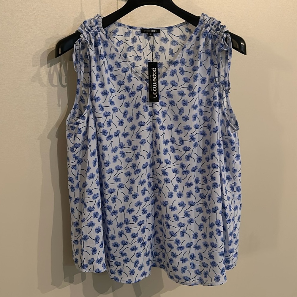 NWT‎ Papermoon floral ruched shoulder tank top​